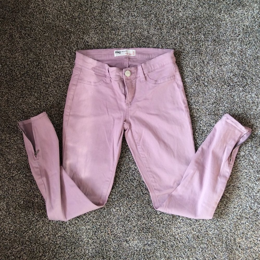 RSQ legging Pants ankle zip pink Size 3